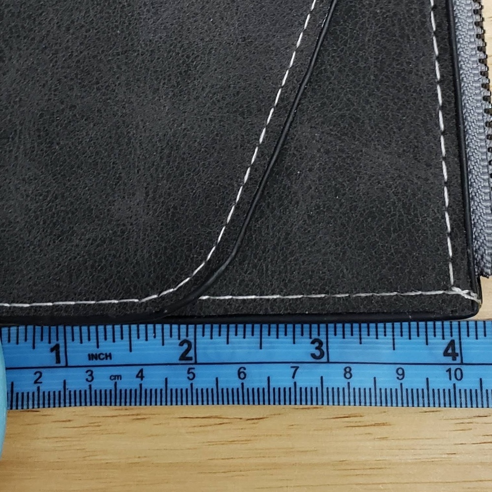 Slim faux suede wallet - dark grey - Picture 6 of 6
